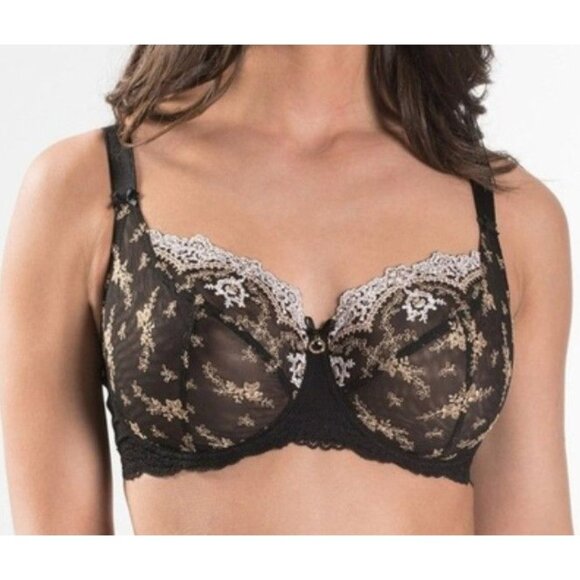 Aubade Paris Womens 38C Belle D'ispahan Comfort Full Cup Lace